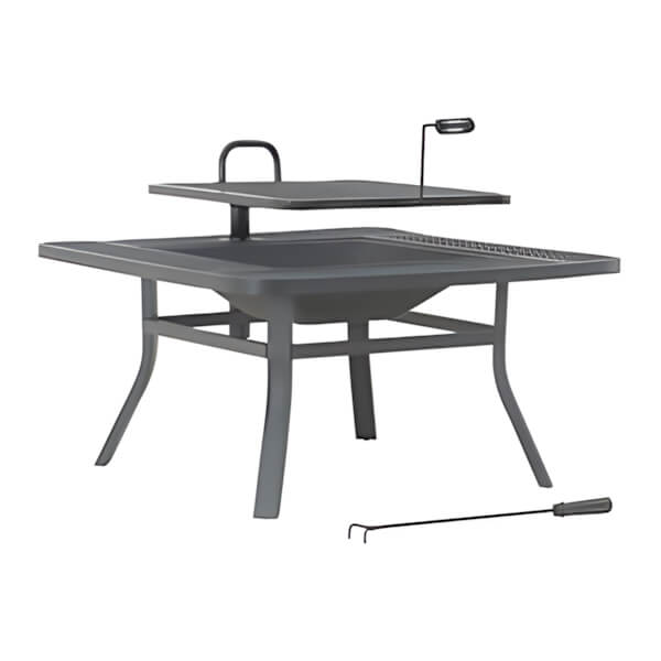 Sunjoy Group 38-Inch Steel Wood Burning Fire Pit with Adjustable Grill and Fire Poker-A301027100-Garage Giant