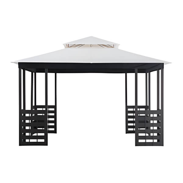 Sunjoy Group 11 x 13 Steel 2-Tier Soft Top Gazebo with Ceiling Hook and Netting - Thumbnail 2