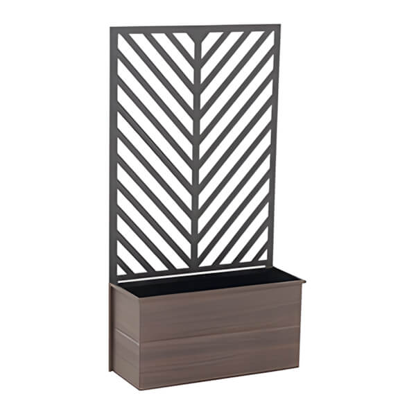 Sunjoy Group 24-Inch Steel Privacy Screen Raised Garden Planter Bed with Trellis