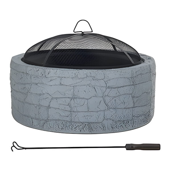 Sunjoy Group 26-Inch Wood Burning Stone Fire Pit