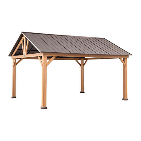 Sunjoy Group 11 x 13 SummerCove Gable Roof Hardtop Pavilion Gazebo with Ceiling Hook - Thumbnail 3