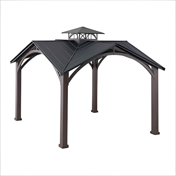 Sunjoy Group 12.5' x 12.5' Roanforth Hardtop Gazebo-A102010101-Garage Giant