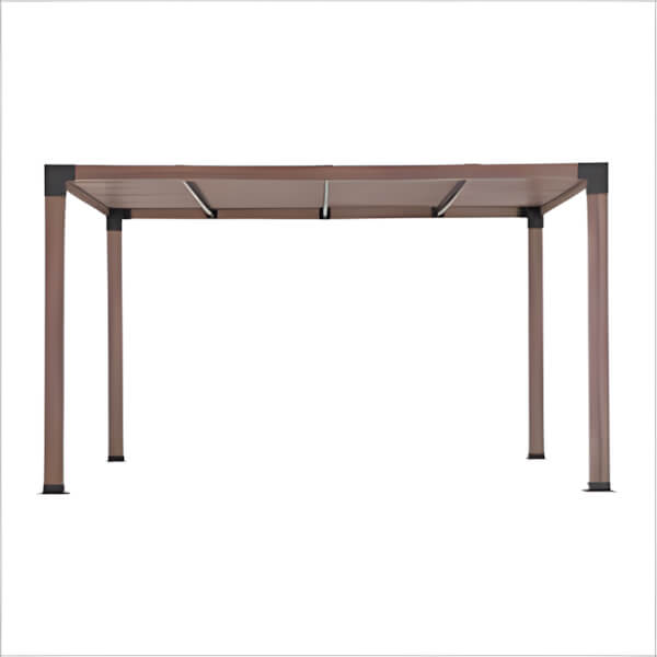 Sunjoy Group 10 x 12 Modern Metal Pergola with Nature Wood Grain Finish