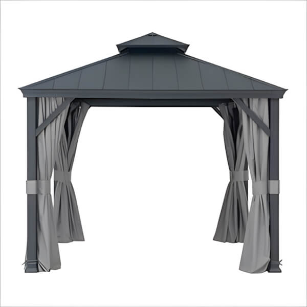Sunjoy Group 10 x 10 Aluminum Frame 2-Tier Steel Hardtop Gazebo - Thumbnail 2