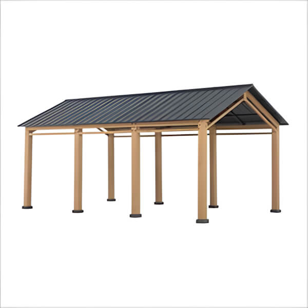 Sunjoy Group AutoCove 11 x 20 Gable Roof Wood Carport / Gazebo with 2 Ceiling Hooks-A110000900-Garage Giant