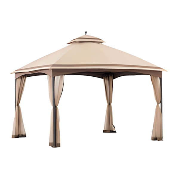 Sunjoy Group 11 x 13 Steel 2-Tier Soft Top Gazebo with Ceiling Hook and Netting