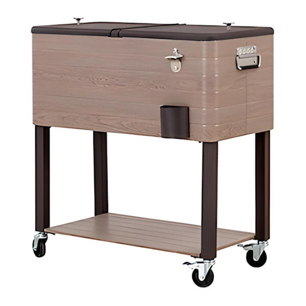 Sunjoy Group IceCove 80-Quart Rolling Ice Chest Cooler Cart - Thumbnail 3