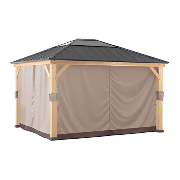 Sunjoy Group Replacement Curtains for 11 x 13 Wood-Framed Gazebos - Thumbnail 4