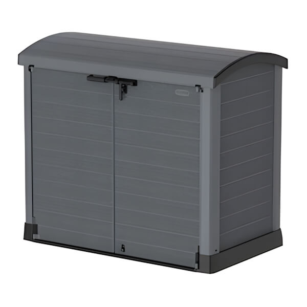 DuraMax Storeaway 1200L Arc Lid Resin Horizontal Storage Shed - Grey-86633-Garage Giant