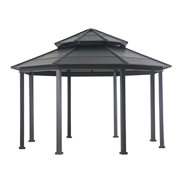 Sunjoy Group 15 x 15 Octagon Double Tiered Metal Gazebo