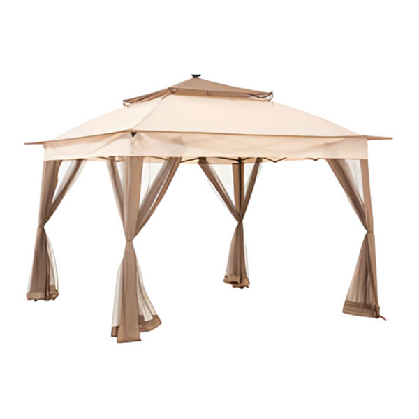 Sunjoy Group 11 x 11 Pop Up Gazebo with Solar Powered LED Light