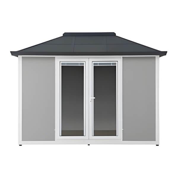 Sunjoy Group 12.6 ft. W x 10 ft. Backyard Office Multipurpose Outdoor Shed-A108000702-Garage Giant