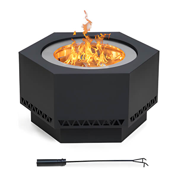 Sunjoy Group Smokeless 28-Inch Hexagon Patio Fire Pit