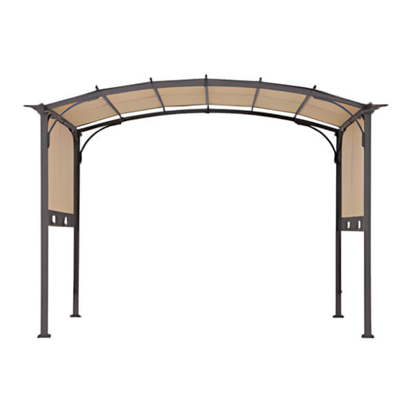 Sunjoy Group Lindt 9.5 x 11 ft. Outdoor Steel Arched Pergola with Adjustable Canopy