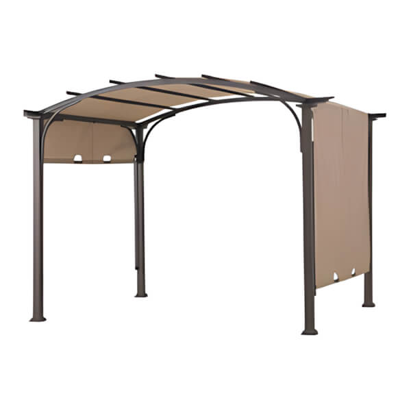 Sunjoy Group Lindt 9.5 x 11 ft. Outdoor Steel Arched Pergola with Adjustable Canopy - Thumbnail 2