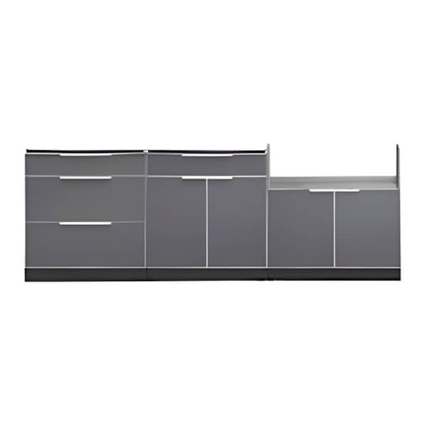 NewAge Outdoor Kitchens Aluminum Slate Grey 3-Piece Outdoor Kitchen Set (No Countertop)-67208-Garage Giant
