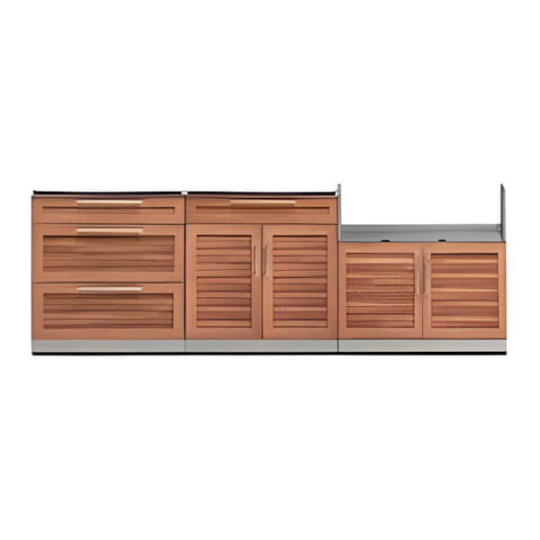NewAge Outdoor Kitchens Grove 3-Piece Outdoor Kitchen Set (No Countertop)-67210-Garage Giant