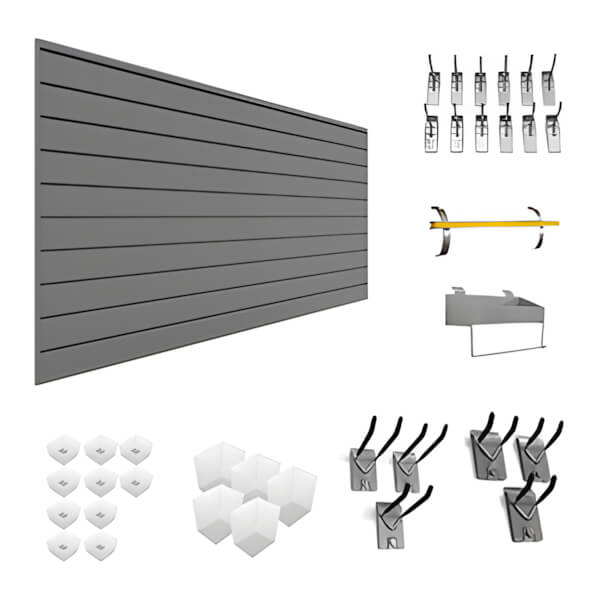 Proslat Handyman Slatwall Wall Storage Bundle (Light Grey)-33073K-Garage Giant