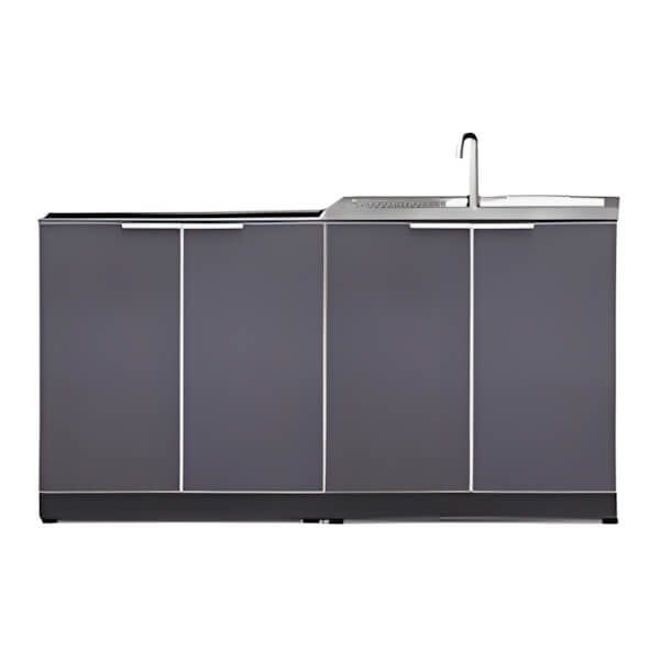 NewAge Outdoor Kitchens Aluminum Slate Grey 2-Piece Outdoor Kitchen Set (No Countertop)-70202 + 70201-Garage Giant