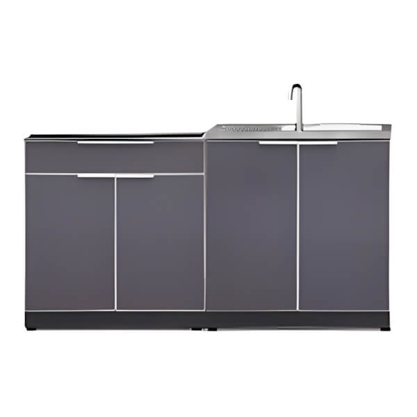 NewAge Outdoor Kitchens Aluminum Slate Grey 2-Piece Outdoor Kitchen Set (No Countertop)-70202 + 70204-Garage Giant