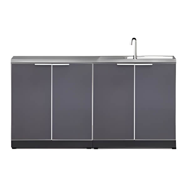 NewAge Outdoor Kitchens Aluminum Slate Grey 3-Piece Outdoor Kitchen Set with Countertops and Covers-70202 + 70201 + 65800 + 65872 + 65881-Garage Giant