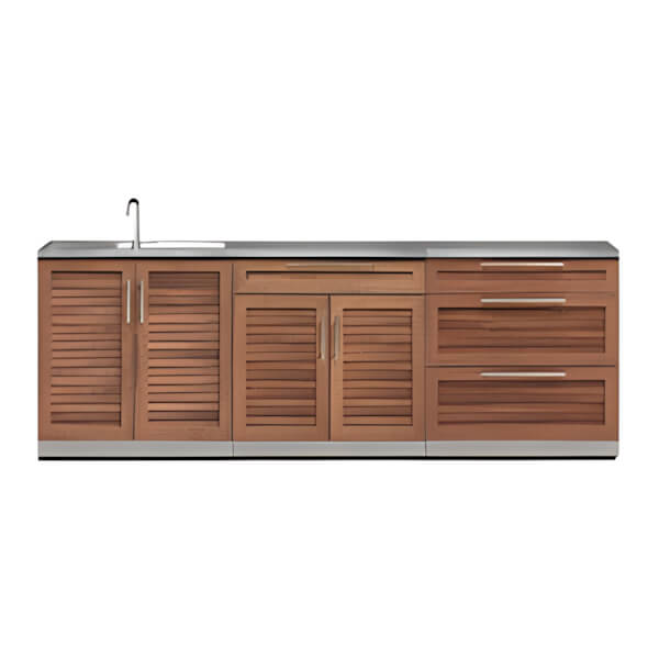 NewAge Outdoor Kitchens Grove 4-Piece Outdoor Kitchen Set with Countertops-70102 + 70103 + 70105 + 65802-Garage Giant