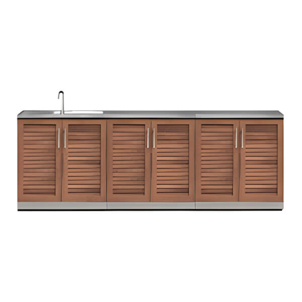 NewAge Outdoor Kitchens Grove 4-Piece Outdoor Kitchen Set with Countertops and Covers-70102 + 70101-2 + 65802 + 65874 + 65881-Garage Giant