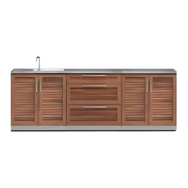 NewAge Outdoor Kitchens Grove 4-Piece Outdoor Kitchen Set with Countertops and Covers-70102 + 70101 + 70103 + 65802 + 65874 + 65881-Garage Giant