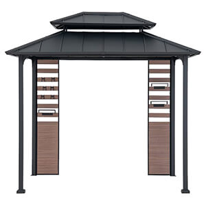 Sunjoy Group 7 x 9 Grill Gazebo with Shelves and Hooks-A102027630-Garage Giant