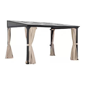 Sunjoy Group Wall Mounted 10 x 12 Polycarbonate Roof Wall-Mounted Lean To Gazebo