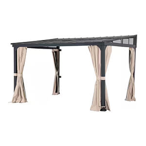 Sunjoy Group Wall Mounted 12 x 14 Metal Roof Wall-Mounted Lean To Gazebo - Thumbnail 2