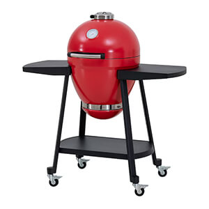 Sunjoy Group 20-Inch Charcoal Kamado Grill with Pizza Stone and Wheels - Thumbnail 2