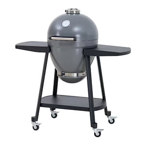 Sunjoy Group 20-Inch Charcoal Kamado Grill with Pizza Stone and Wheels