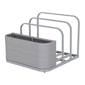 Sunjoy Group Rust-Proof Aluminum Pool Float Storage Rack (Grey)-A804001600-Garage Giant