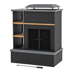 Sunjoy Group 42-Inch Aukland Steel Wood Burning Fireplace