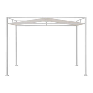 Sunjoy Group 10 x 10 Metal Pergola with White Sling Fabric Canopy-A106024801-Garage Giant