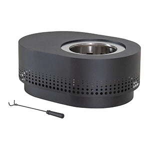 Sunjoy Group 38-Inch Black Steel Wood Burning Outdoor Smokeless Fire Pit-A301061100-Garage Giant