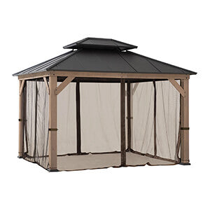 Sunjoy Group Replacement Mosquito Netting for 10 x 12 Wood Frame Gazebo (Brown)-A111515201-Garage Giant
