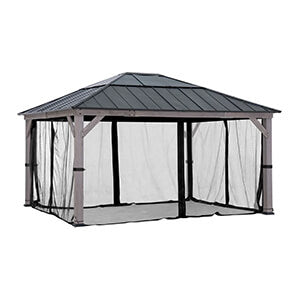 Sunjoy Group Replacement Mosquito Netting for 13 x 15 Wood Frame Gazebo (Black)-A111509442-Garage Giant