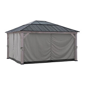 Sunjoy Group Replacement Privacy Curtains for 13 x 15 Wood Frame Gazebo (Black)-A111305442-Garage Giant