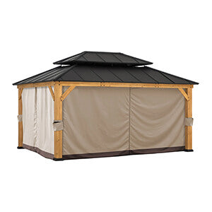 Sunjoy Group Replacement Privacy Curtains for 10 x 12 Wood Frame Gazebo