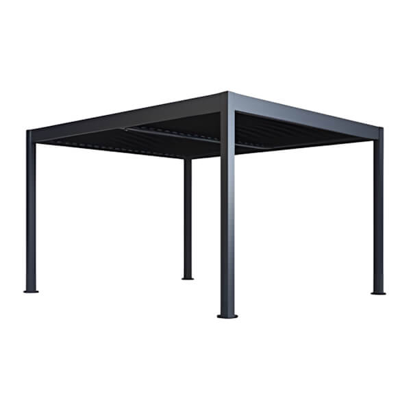 Paragon Outdoor Grand Tuscan 12 x 14 ft. Grey Louvered Pergola-PRGRT-1214GY-Garage Giant