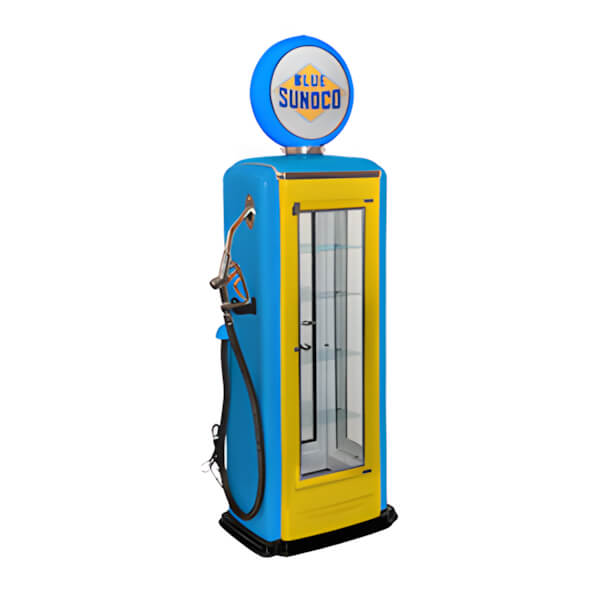 Roadside Relics Blue Sunoco Tokheim 39 Style Display Case Gas Pump Replica-FRR-TK39D2-SU-Garage Giant