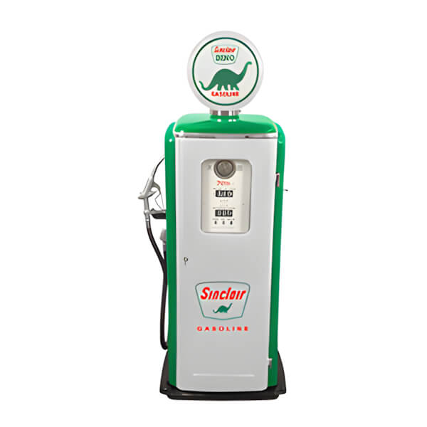 Roadside Relics Sinclair Dino Gasoline Tokheim 39 Style Gas Pump Replica with Hidden Mini Fridge-FRR-TK79SE-SC-Garage Giant