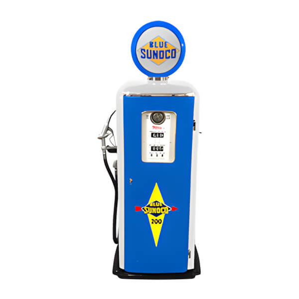 Roadside Relics Sunoco Gasoline Tokheim 39 Style Gas Pump Replica with Hidden Mini Fridge-FRR-TK79SE-SUN-Garage Giant