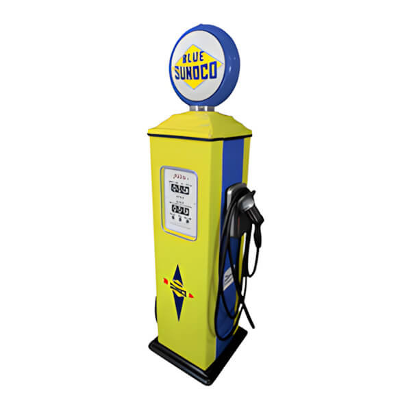 Roadside Relics Blue Sunoco Retro Gas Pump Replica Electric Vehicle (EV) Charger-FRR-RETROEV-SU-Garage Giant