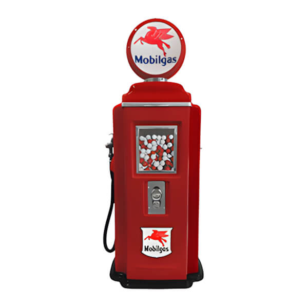 Roadside Relics Mobilgas Retro Gas Pump Replica Tokheim Gumball Machine-FRR-TK2-M-Garage Giant