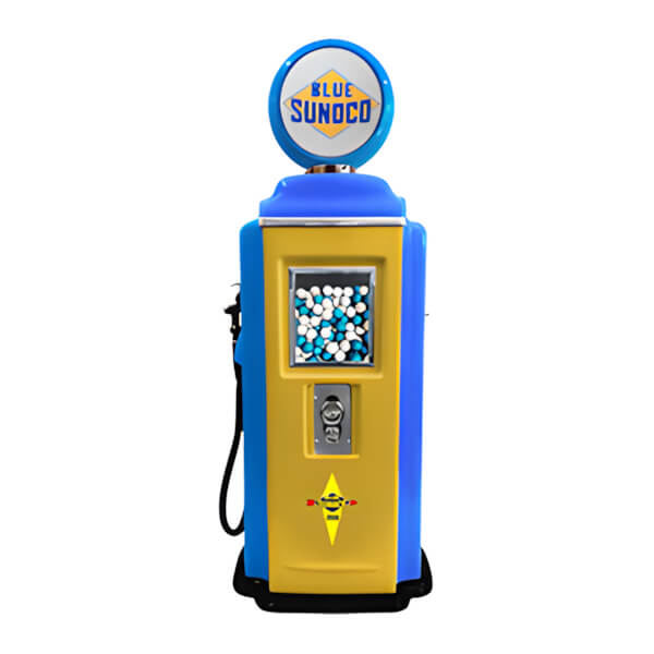 Roadside Relics Blue Sunoco Retro Gas Pump Replica Tokheim Gumball Machine-FRR-TK2-SU-Garage Giant