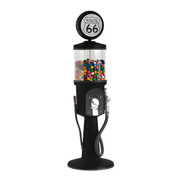 Roadside Relics Route 66 Retro Gas Pump Replica Mini Gravity Feed Gumball Machine-FRR-MN42-R66-Garage Giant