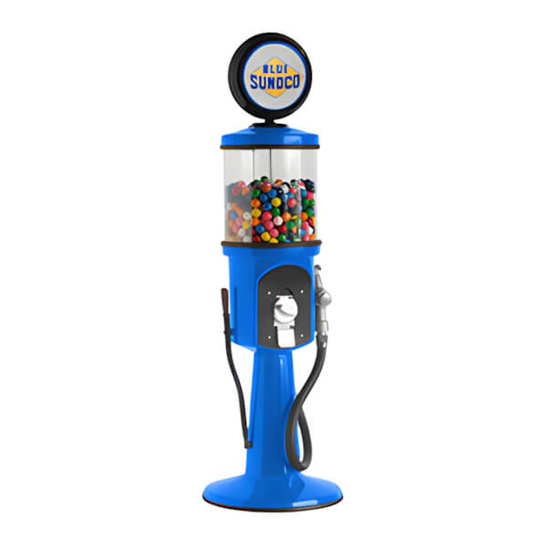 Roadside Relics Blue Sunoco Retro Gas Pump Replica Mini Gravity Feed Gumball Machine-FRR-MN42-SU-Garage Giant